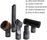 BUYSK Vacuum nozzle and brush attachment kit – 32mm – Black - Image 2