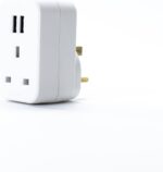 STATUS Multi USB Plug Adapter White, 2 Port USB Adaptor Plug Through, S2USBPTAWH1PK3 - Image 2