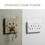 NANDEYIBI Double switched mains socket with pattress – White - Image 8
