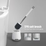 Ibergrif Silicone toilet brush and holder – White/Grey - Image 3