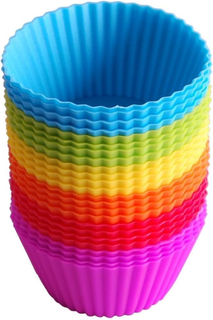 NIWWIN Individual reusable silicone cupcake cases – 24 Count (Pack of 1) – 1800 ml – 24-pack