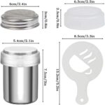 Powder shaker with stencil set – Silver – 16-pack - Image 3