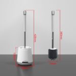 Ibergrif Silicone toilet brush and holder – White/Grey - Image 2