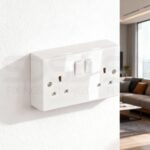 NANDEYIBI Double switched mains socket with pattress – White - Image 4