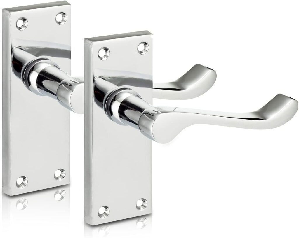 XFORT Lever door-handle pair – Polished Chrome