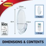 Command Medium Hooks, Clear, 2 Hooks and 4 Adhesive Strips - Image 3