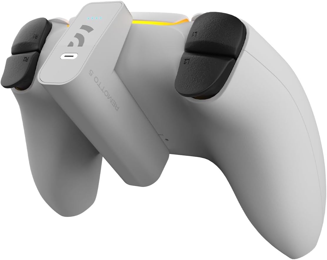 Remotto DualSense controller clip-on battery – White/Dark Grey Heather Remotto DualSense controller clip-on battery – White/Dark Grey Heather - Image 1
