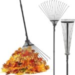 Pelle & Sol Adjustable 25-tine leaf rake – Black