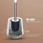 Ibergrif Silicone toilet brush and holder – White/Grey - Image 4