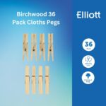 Elliott hardwood clothes pegs, 36 pack – 36 Count Hardwood – Beige - Image 3