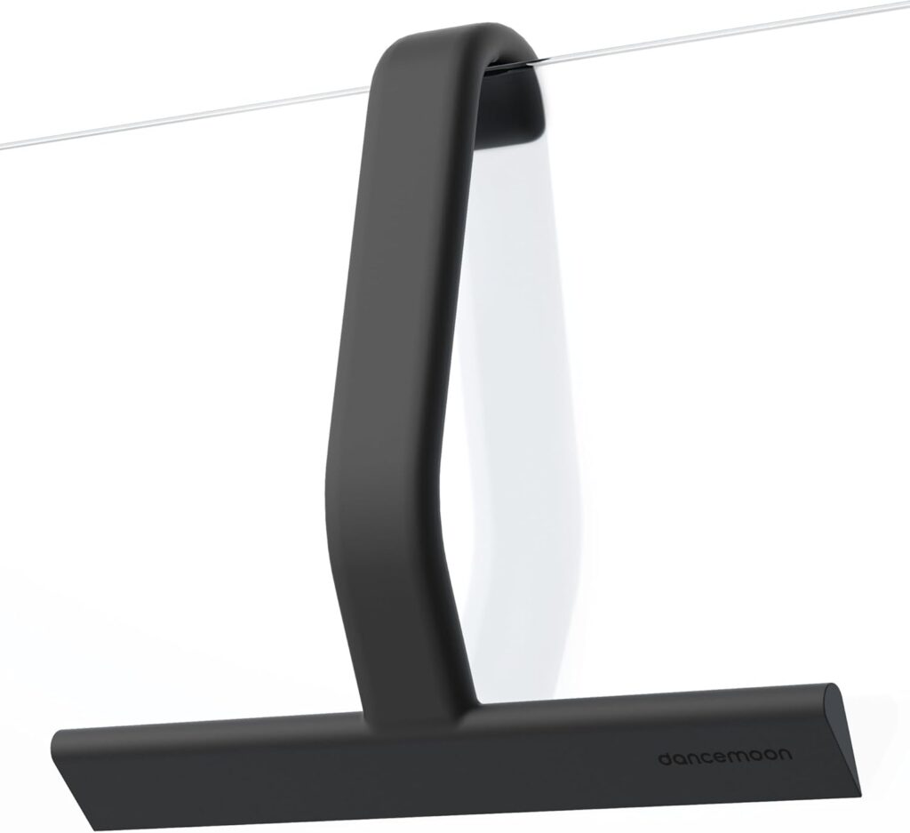dancemoon JustHang Shower Squeegee, built-in hook, 25cm, black silicone – Classic Black