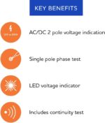 Martindale Two-pole voltage and continuity tester – Yellow - Image 5