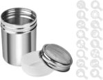 Powder shaker with stencil set – Silver – 16-pack
