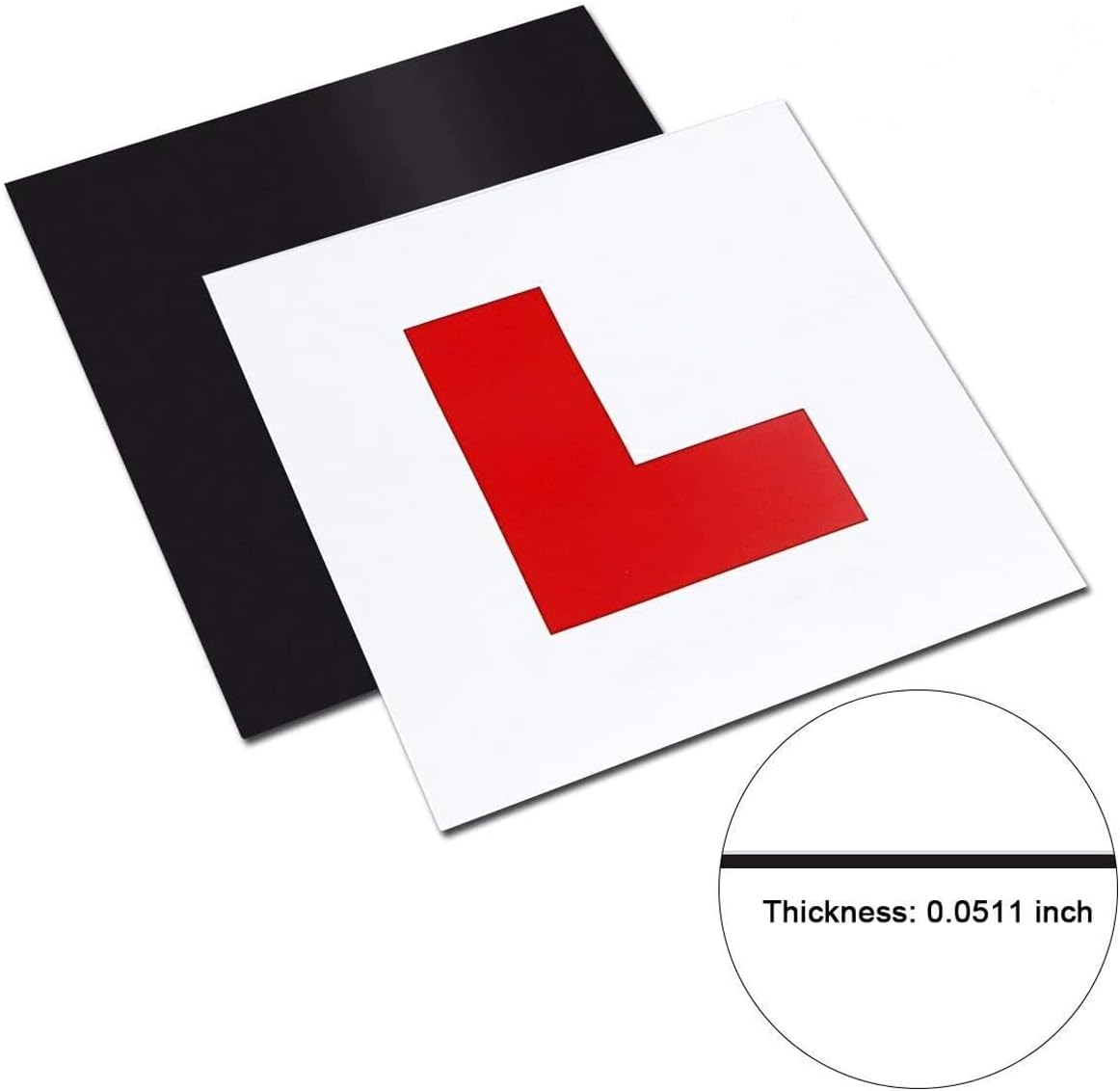 Onarway Magnetic Learner L Plates, 2-pack – 1.3mm thickness, Red Onarway Magnetic Learner L Plates, 2-pack – 1.3mm thickness – Red - Image 1
