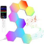 Modular RGB hexagonal light panels – Hexagon Lights – Standard 8 pieces – Multiple Colours