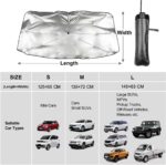 Mulor Sunshade for Car Windshield Foldable Sunshade Umbrella Car Front Window 360°Rotatable and Bendable Support Bar – Silver Black - Image 6