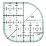 Kemay Curved-corner quilting ruler – Transparent, Grey