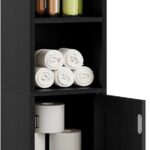 Narrow bathroom floor cabinet – 7.87" W x 7.87" D x 31.5" H – Black