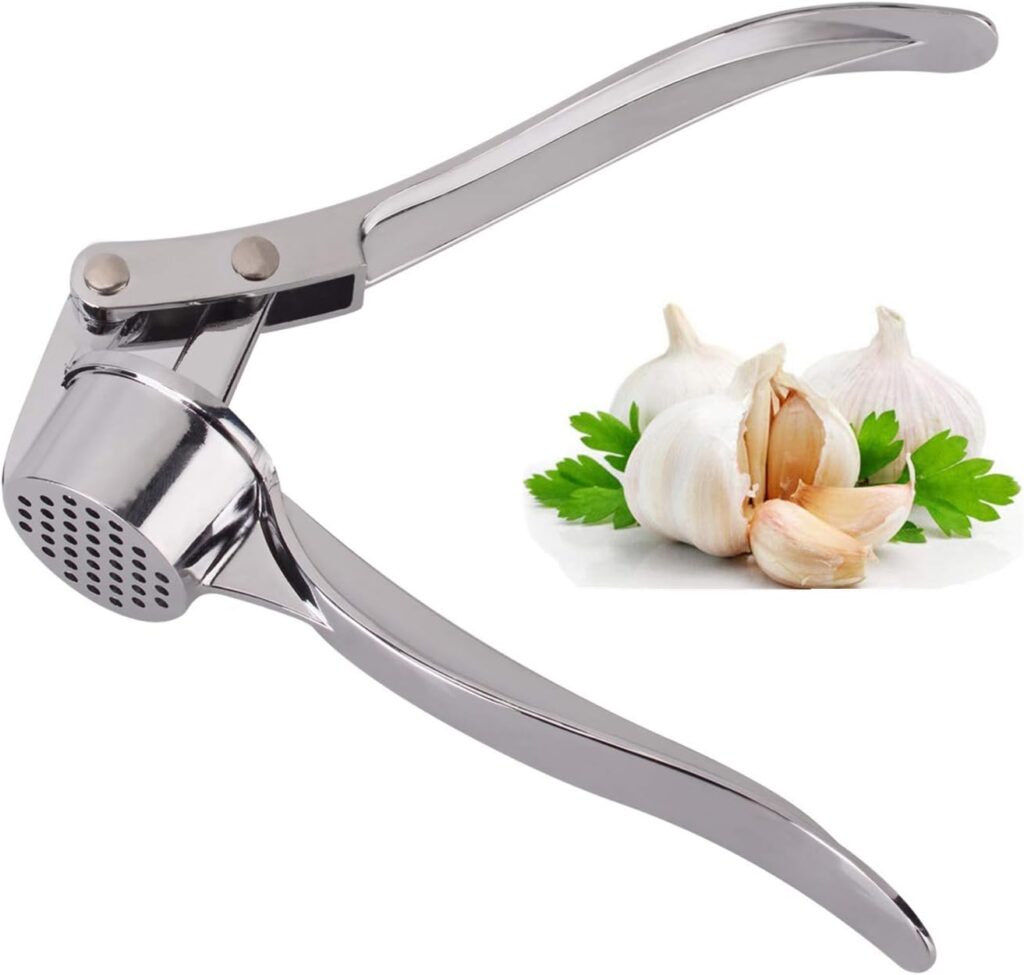 Jsdoin Professional Kitchen Garlic Press/Mincer/Crusher UK – Silver