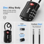 Diyife 3-Digit Combination Luggage Locks with Flexible Cable, 2-pack - Image 4