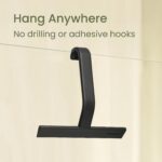 dancemoon JustHang Shower Squeegee, built-in hook, 25cm, black silicone – Classic Black - Image 3
