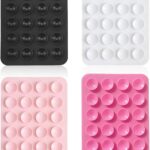 Vilbocr Vilboce Silicone Phone Suction-Cup Adhesive Backs, 4-piece – Black white Pink