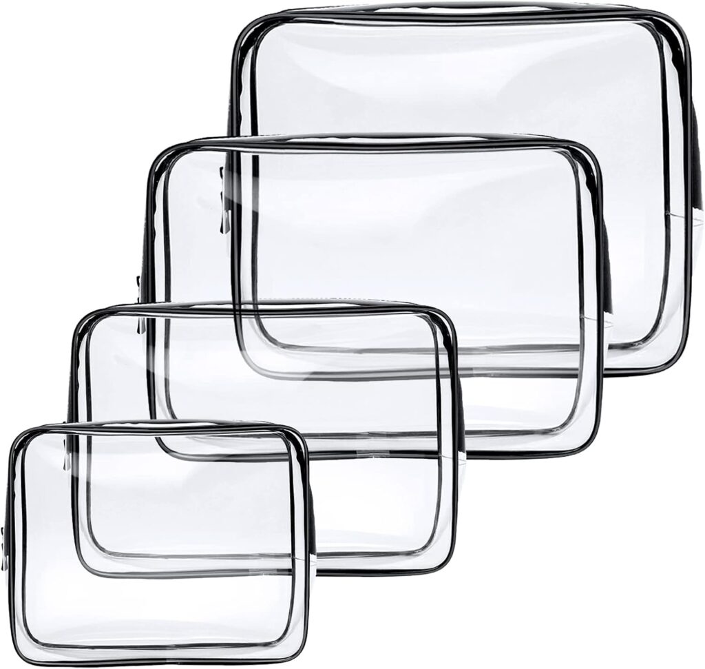 Empty transparent airport liquid-security bags – 4-pack