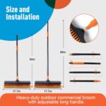 CLEANHOME Wide stiff-bristle yard broom – Orange - Image 3