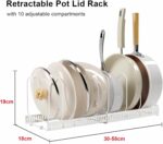 MENGCOOL Expandable pan and lid rack – White - Image 7
