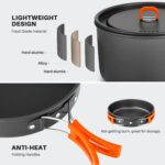 Nested camping cookware and kettle – Black - Image 5