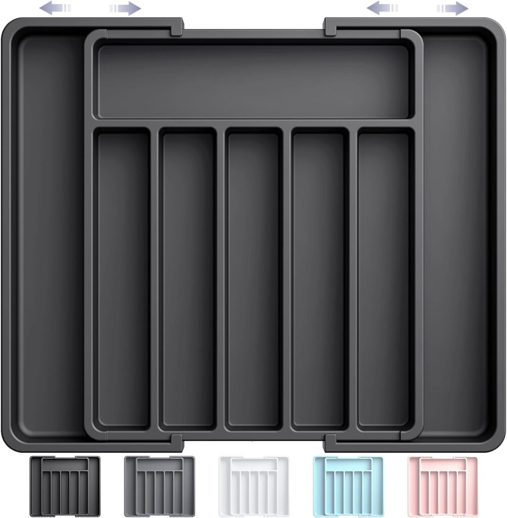 Aujen Expandable cutlery drawer tray – Black
