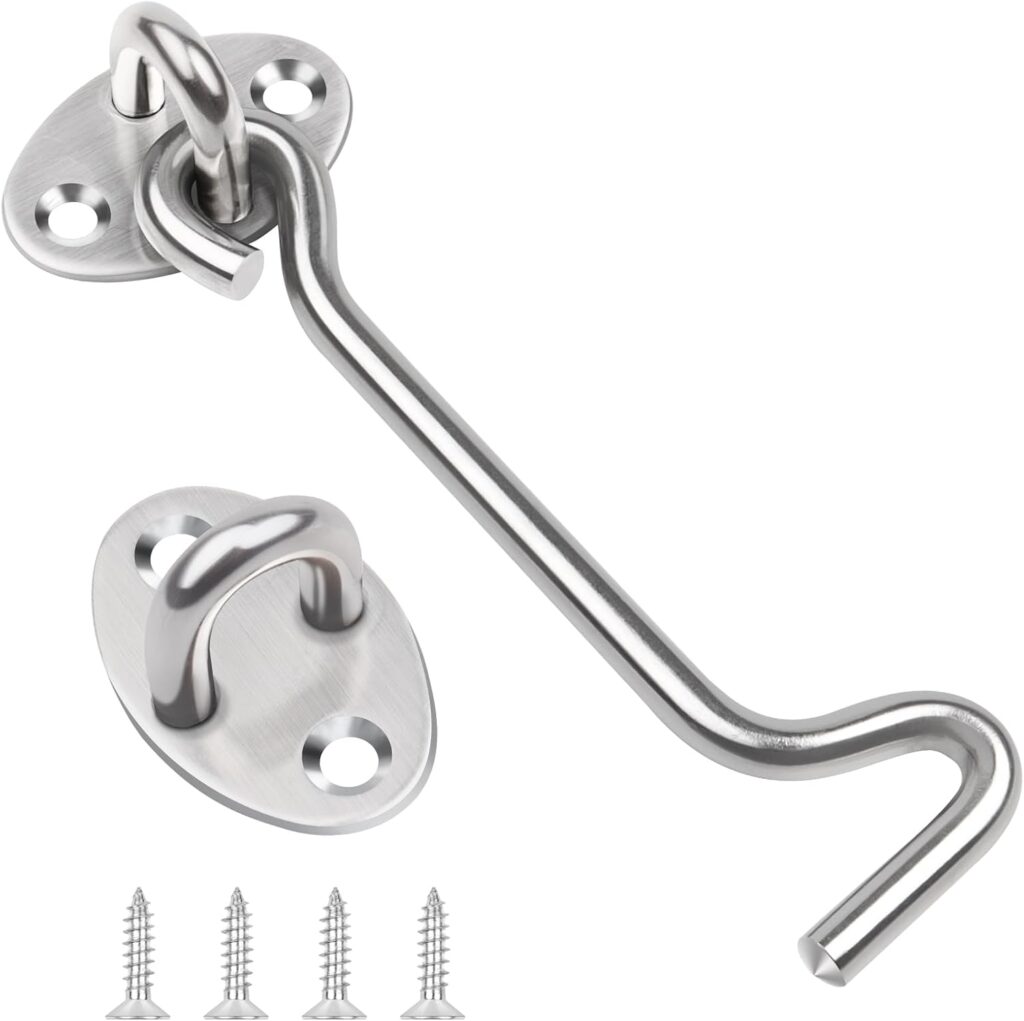 Hook-and-eye gate latch – 4 inch×1