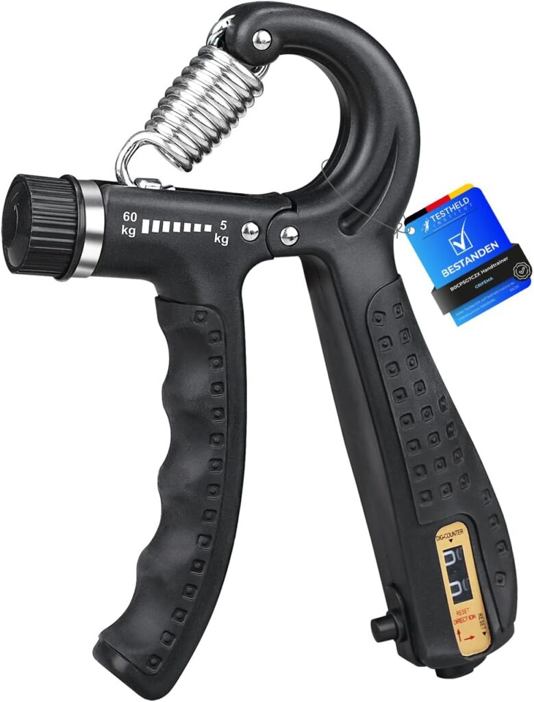 GRIFEMA GA5003 Adjustable Hand Grip Strengthener, 5–60 kg, Counter, Black