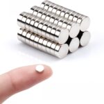 Deryun Mini round craft magnets – 5x2 mm-60 pcs – Silver