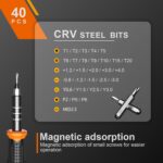JOREST 40-Piece Precision Screwdriver Set, Torx/Triwing/Star Mini Repair Kit – 40 in 1 Crv – 40-pack - Image 4