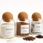 Livabl Cork-ball kitchen canisters – 500ml – Transparent – 500 ml