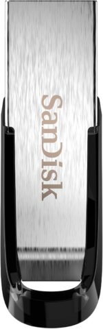SanDisk Ultra Flair USB 3.0 Flash Drive, 128GB, Silver and Black