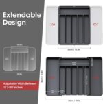 Aujen Expandable cutlery drawer tray – Black - Image 5