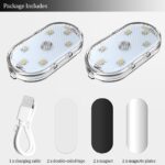Zosppei Rechargeable car dome reading lights – 2PCS 7 Colored Lights - Image 5