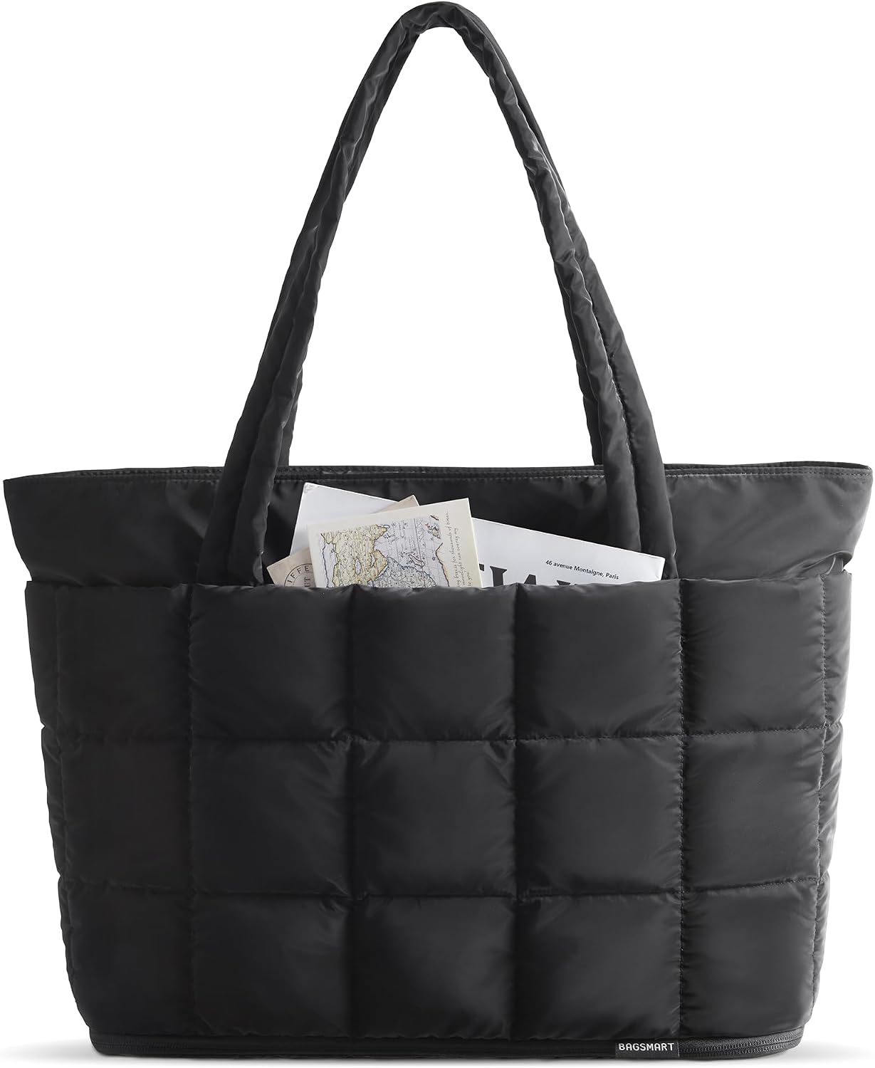 bagsmart Expandable travel shoulder tote – 1-black – 28 litres bagsmart Expandable travel shoulder tote – 1-black – 28 litres - Image 1