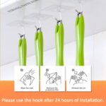 AOMEES Adhesive Hooks Heavy Duty Wall Hooks 8kg (Max) Self Adhesive Hook 12pcs – Transparent - Image 2