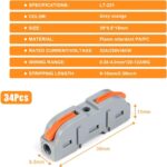 flintronic Two-pin insulation-displacement wire connectors – 34PCS Grey - Image 3
