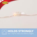 Command Decoration Clips (20 clips) | Adhesive Clips for Hanging Fairy Lights – Clear - Image 5