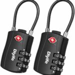 Diyife 3-Digit Combination Luggage Locks with Flexible Cable, 2-pack
