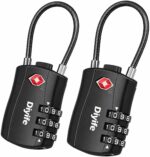 Diyife 3-Digit Combination Luggage Locks with Flexible Cable, 2-pack