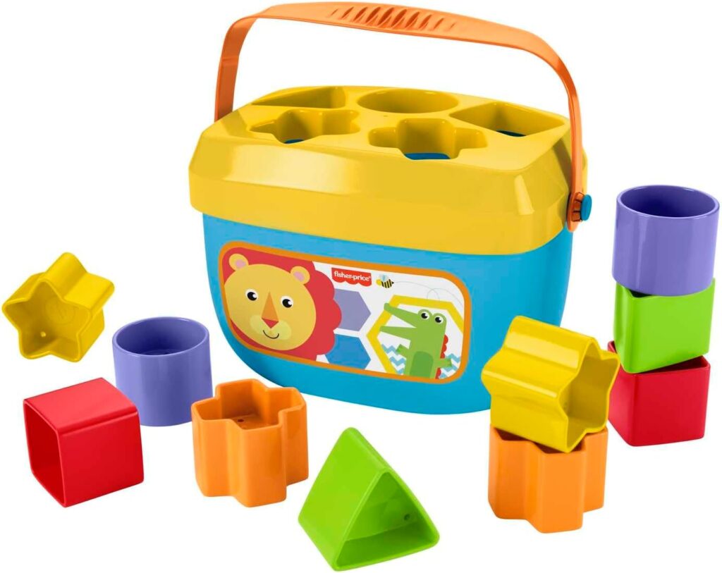 Shape sorting block bucket – 1 Count (Pack of 1) – Various Colour