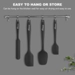 NileHome Silicone Spatula Set, High Heat-Resistant Premium BPA-Free One Piece Seamless Design – 4 pack – Black - Image 5