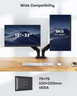 HUANUO Dual articulated monitor arm – Black - Image 2
