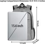 MATEIN grey travel laptop backpack – 100700 – 15.6" - Image 7