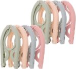 Foldable travel clothes hangers – M – 8 Pack - Green/Blue/Pink/Beige – 8-pack